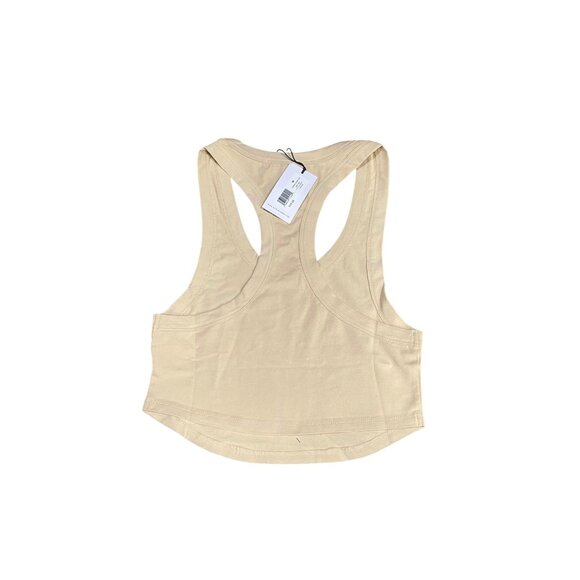 We Wore What Tan Cotton Cropped Scoop Tank Top M - Picture 2 of 4